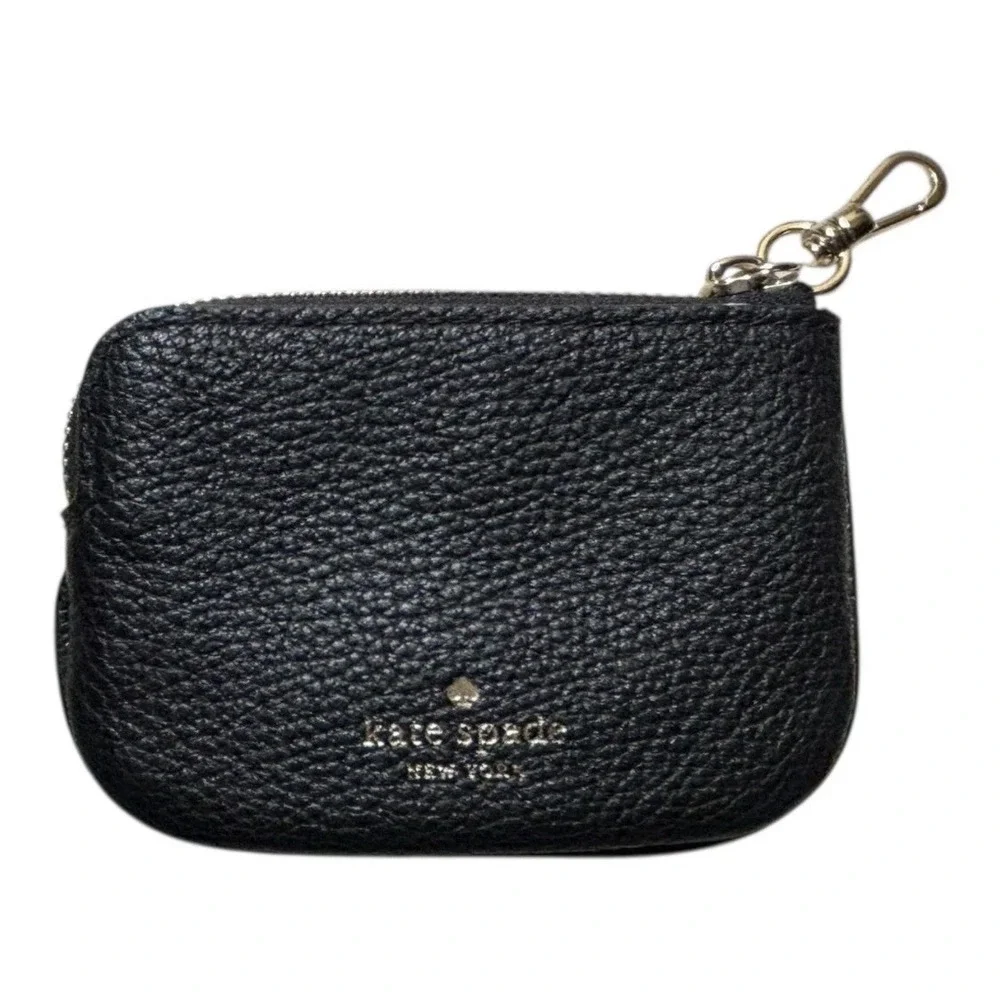 Kate Spade New York Rosie Black Pebbled Leather Mini Coin Pouch Purse - Picture 1 of 8